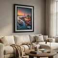 "Istanbul at Dusk — Bosphorus Bridge & Ortaköy Mosque | UV Framed Wall Art | 16×20"