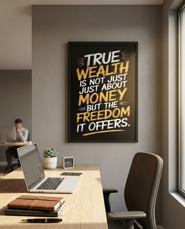 True Wealth — Framed Motivational Wall Art | 8×12