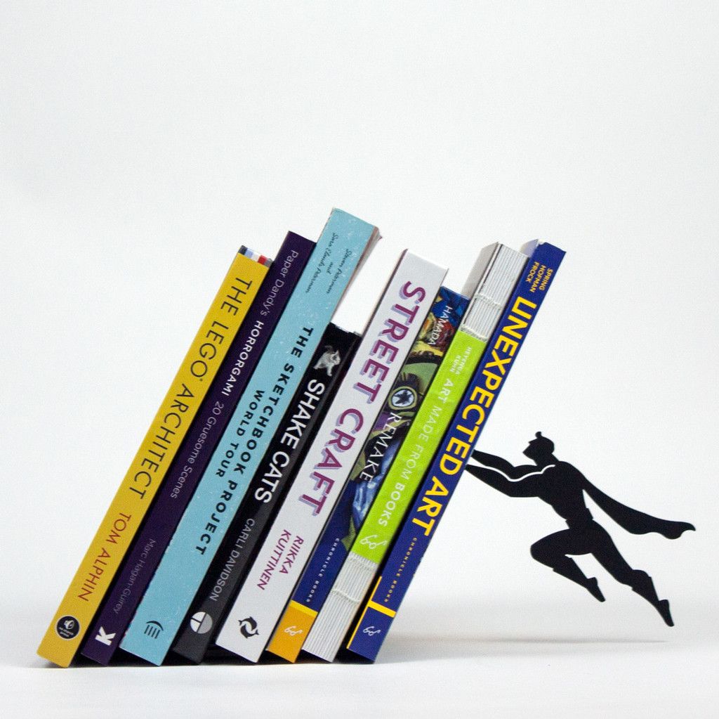 Pack of 2|Creative Superman Metal Bookshelf Book Stand